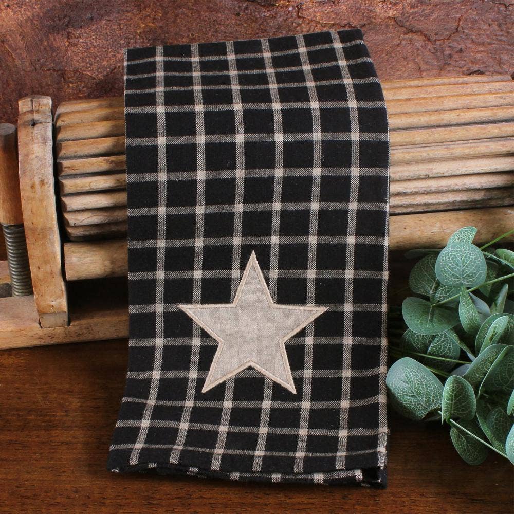 Black and Tan Star Towel  Set of 2 ET235011