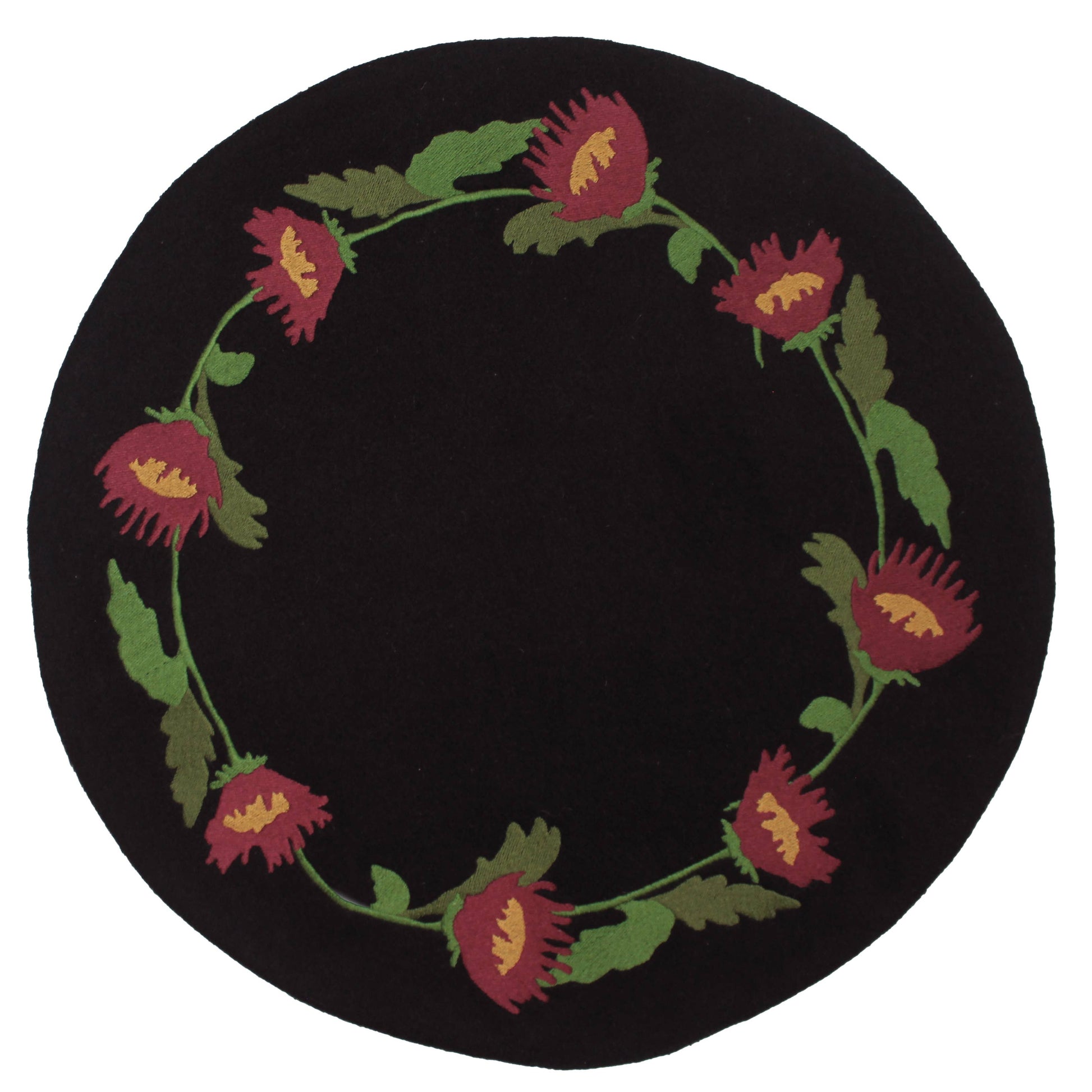Flowers in Firkin Candle Mat- Set of Two - Home Collections by Raghu