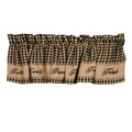 Black-Nutmeg Faith-Family-Friends Valance - Lined - Home Collections by Raghu