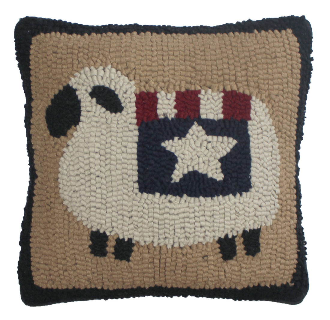Liberty Sheep Hooked Pillow - Home Collections by Raghu