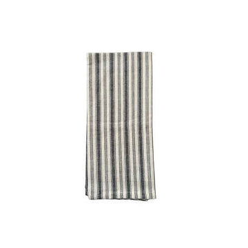 Coastal Stripe Dark shadow Midnight Kitchen Dish Towels