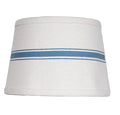 Grain Sack Stripe Cream - Colonial Blue Lampshade  - Home Collections by Raghu