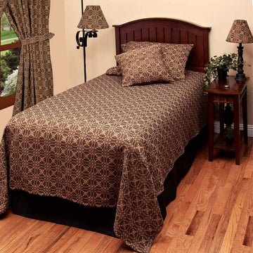 Black-Tan Marshfield Jacquard Bed Cover Twin - Home Collections by Raghu