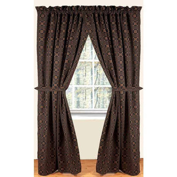 Black - Mustard Loverƒ?????s Knot Jacquard Drapery 86" Panels - Lined - Home Collections by Raghu