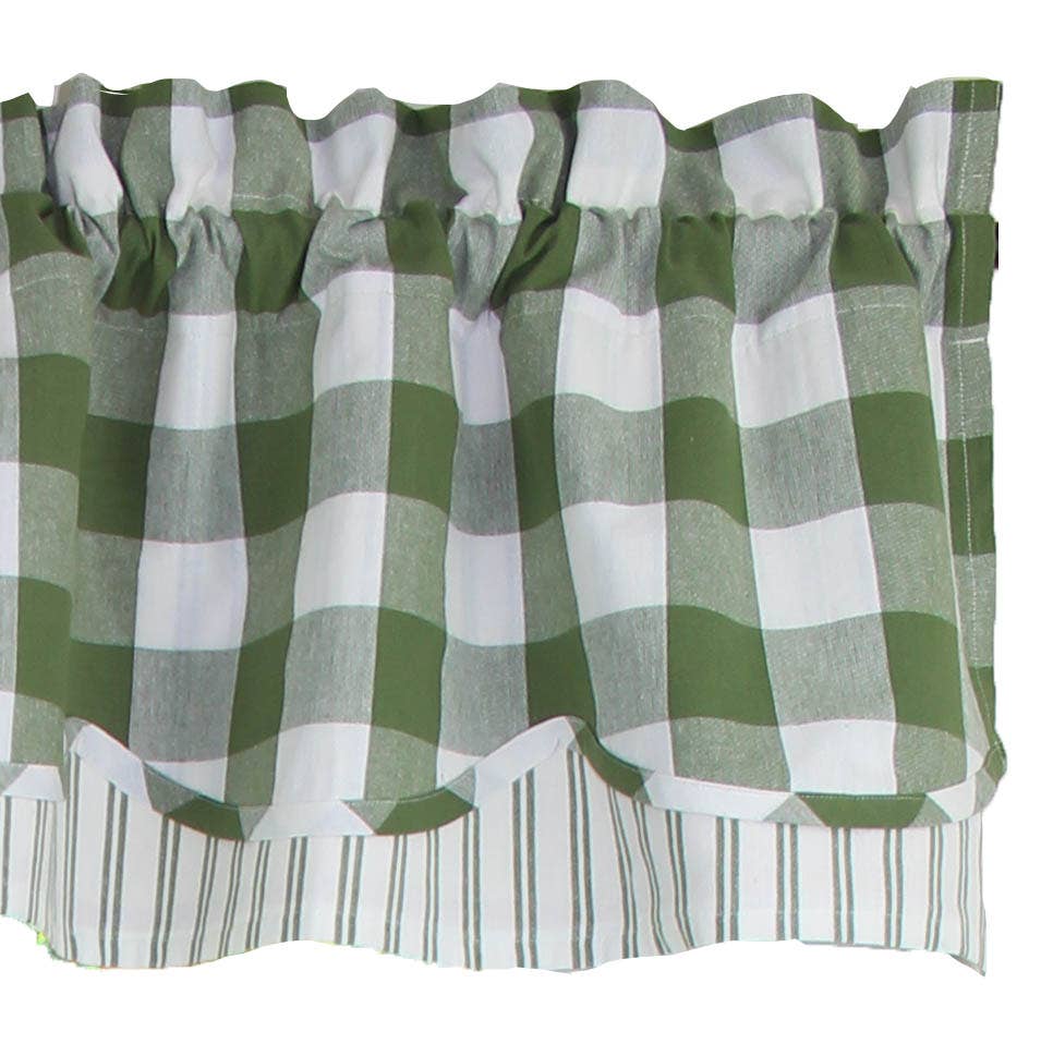 Buffalo Check Sage Sage Valance  - Home Collections by Raghu