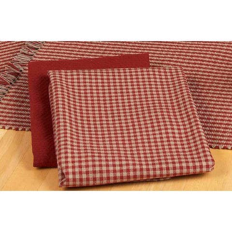 Barn Red Oat Newbury Gingham Towel Set Of Six - Home Collections by Raghu