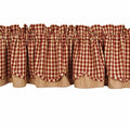 Barn Red-Nutmeg Heritage House Check Barn Red Fairfield Valance - Lined - Home Collections by Raghu