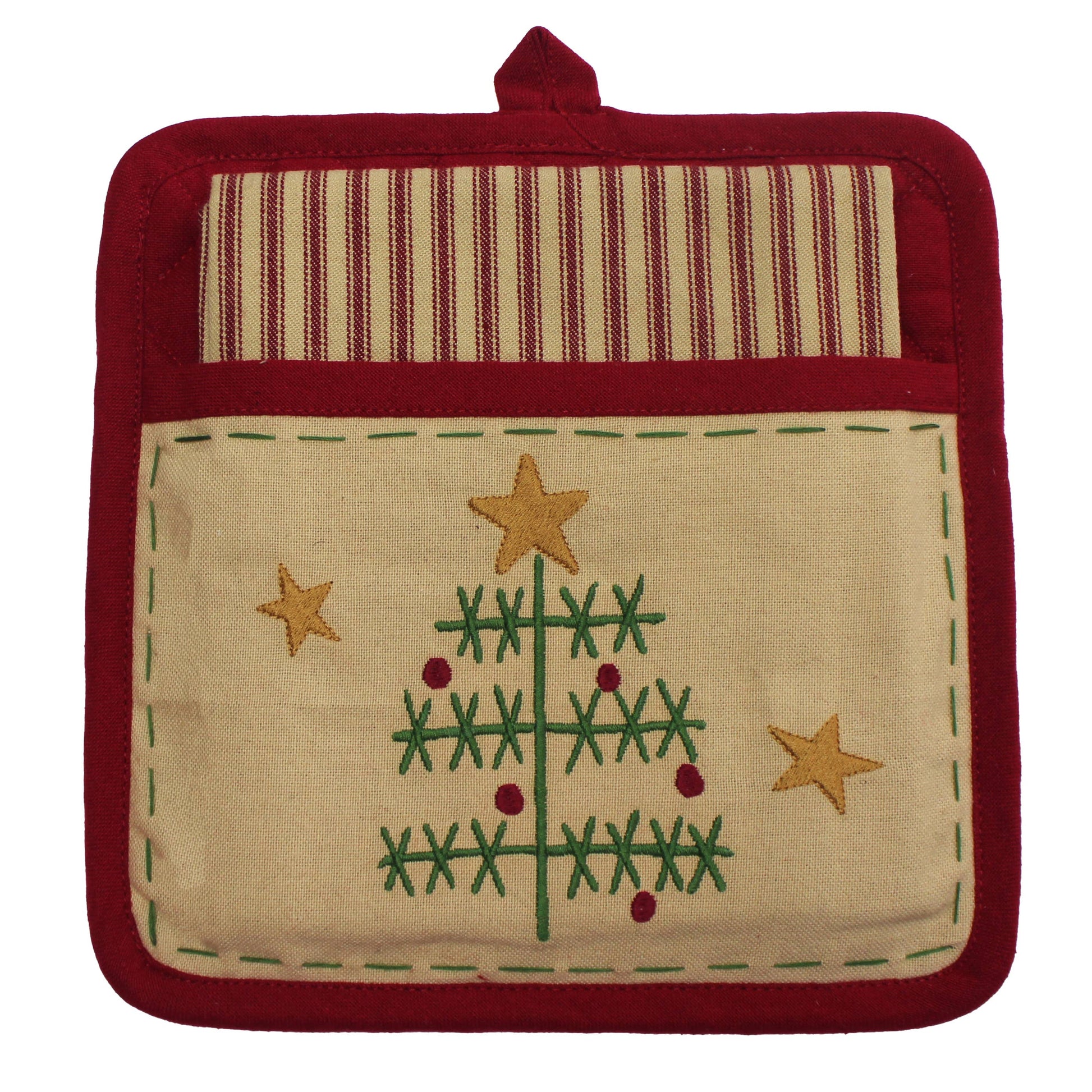 O'Christmas Tree Pocket Potholder Set - Home Collections by Raghu