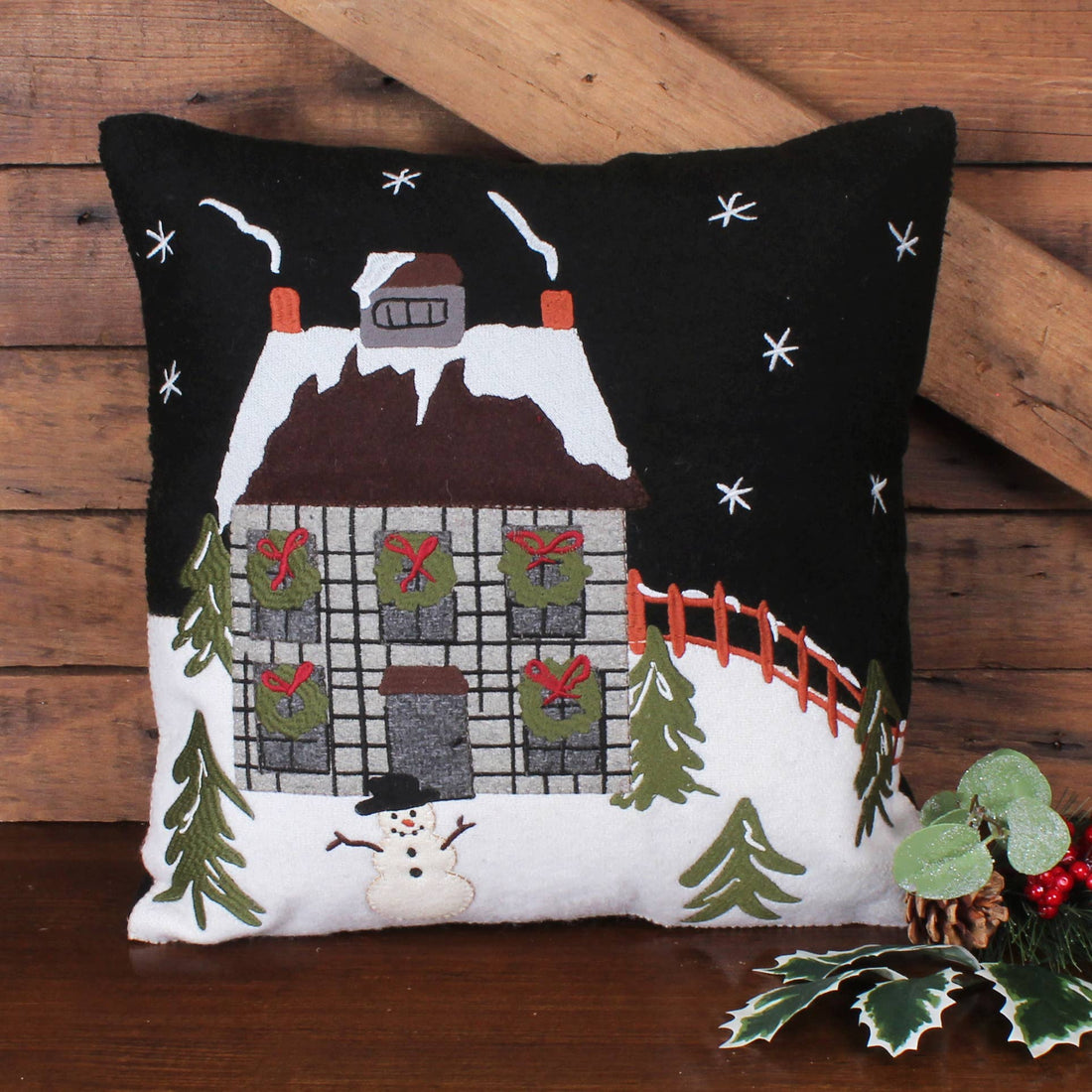 Home for the Holidays Wool Pillow 14 In - Home Collections by Raghu