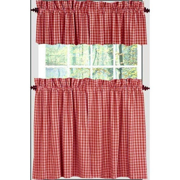 Barn Red-Nutmeg Heritage House Check Barn Red 24" Tiers - Lined - Home Collections by Raghu