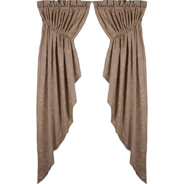 Taupe Candlewicking Taupe Gathered Swag - Lined - Home Collections by Raghu