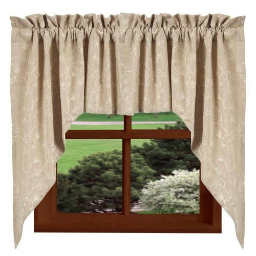 Taupe Candlewicking Taupe Swag - Lined - Home Collections by Raghu