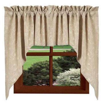 Taupe Candlewicking Taupe Swag - Lined - Home Collections by Raghu