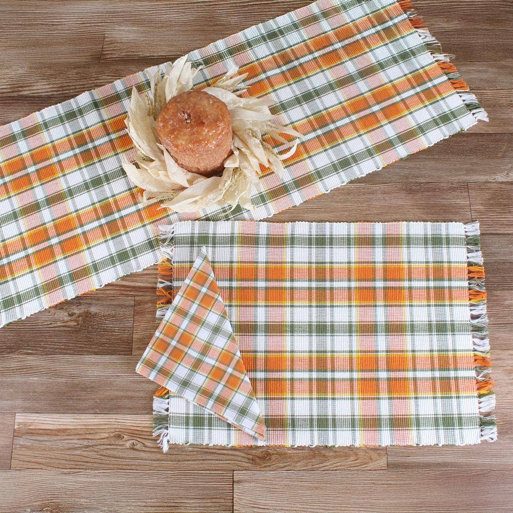 Fall Harvest Plaid Table Runner TR810009