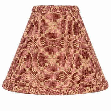 Barn Red-Tan Marshfield Jacquard 14" Lampshade - Home Collections by Raghu