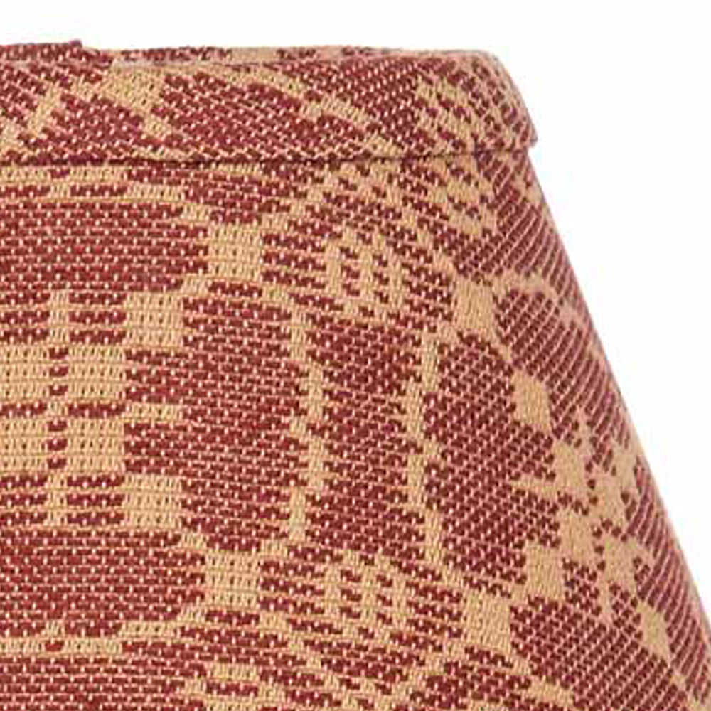 Barn Red Tan Marshfield Jacquard 14" Lampshade - Home Collections by Raghu