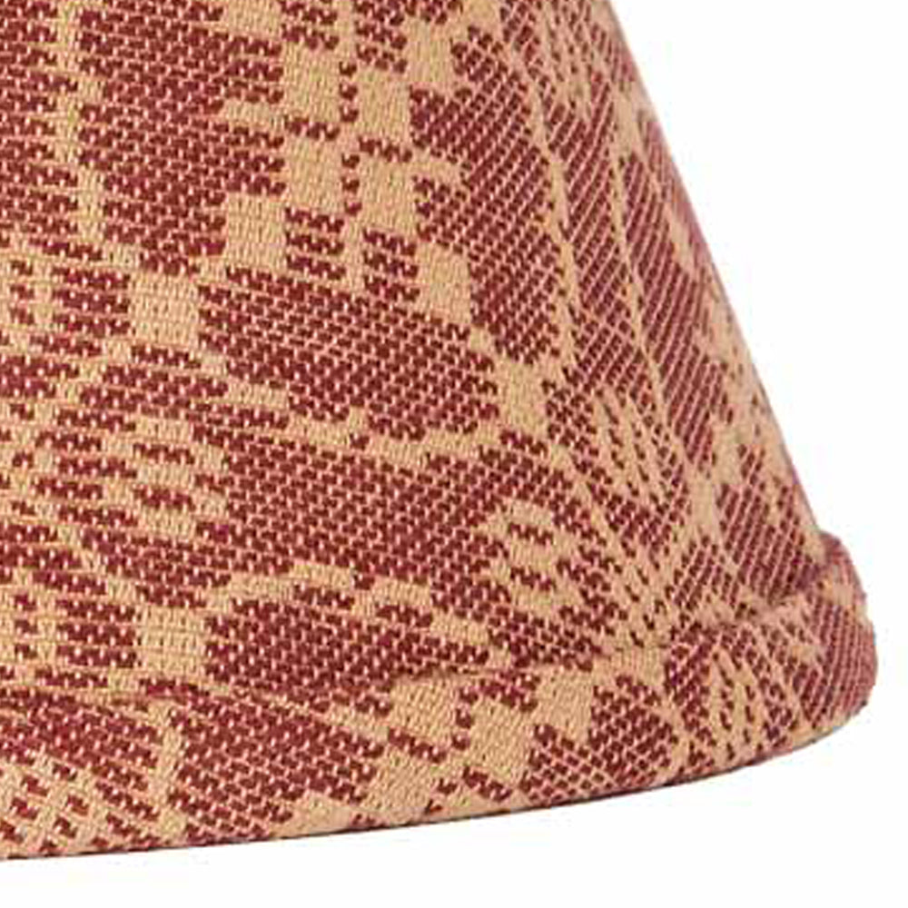 Barn Red-Tan Marshfield Jacquard 14" Lampshade - Home Collections by Raghu