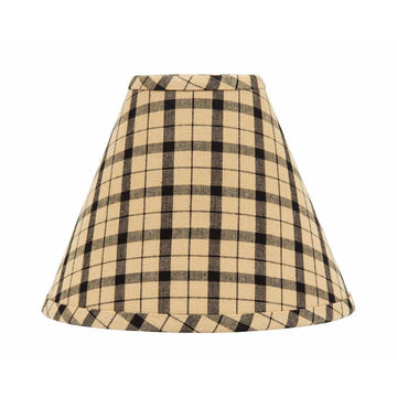 Black-Nutmeg Salem Check Black 14" Lampshade - Home Collections by Raghu
