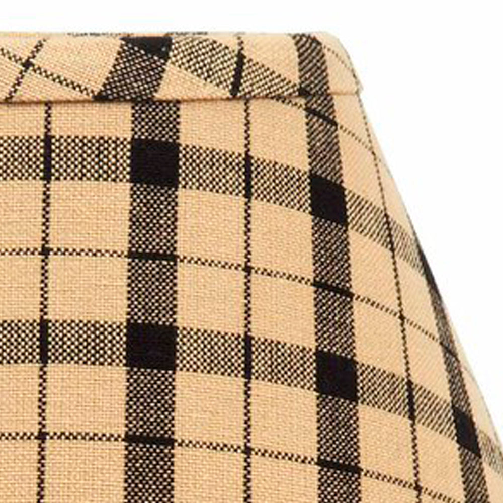 Black Nutmeg Salem Check Black 14" Lampshade - Home Collections by Raghu