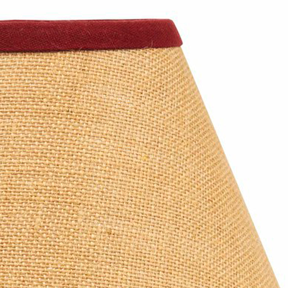 Barn Red Wheat Burlap Stripe 14" Lampshade - Home Collections by Raghu