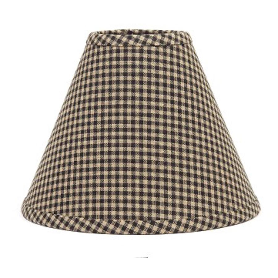 Black - Oat Newbury Gingham 14" Lampshade - Home Collections by Raghu