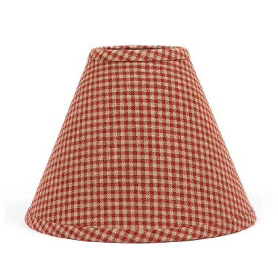 Barn Red-Oat Newbury Gingham 14" Lampshade - Home Collections by Raghu