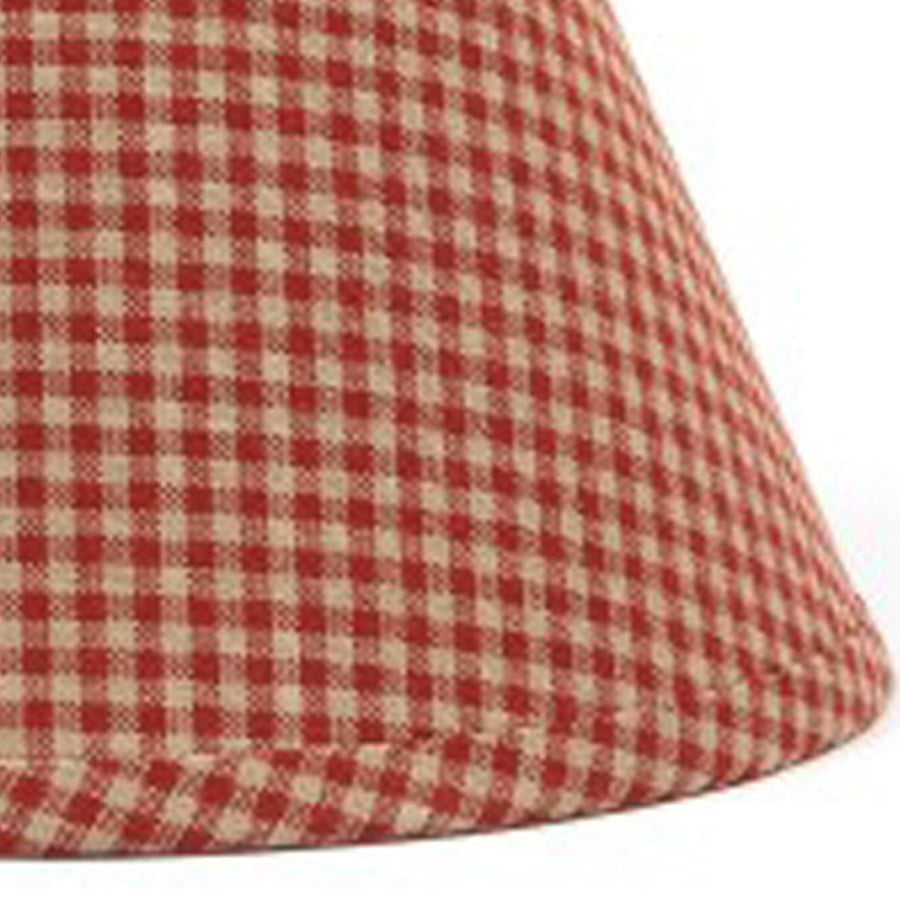 Barn Red-Oat Newbury Gingham 14" Lampshade - Home Collections by Raghu