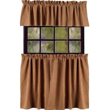 Barn Red Nutmeg York Ticking 36" Tiers Lined - Home Collections by Raghu