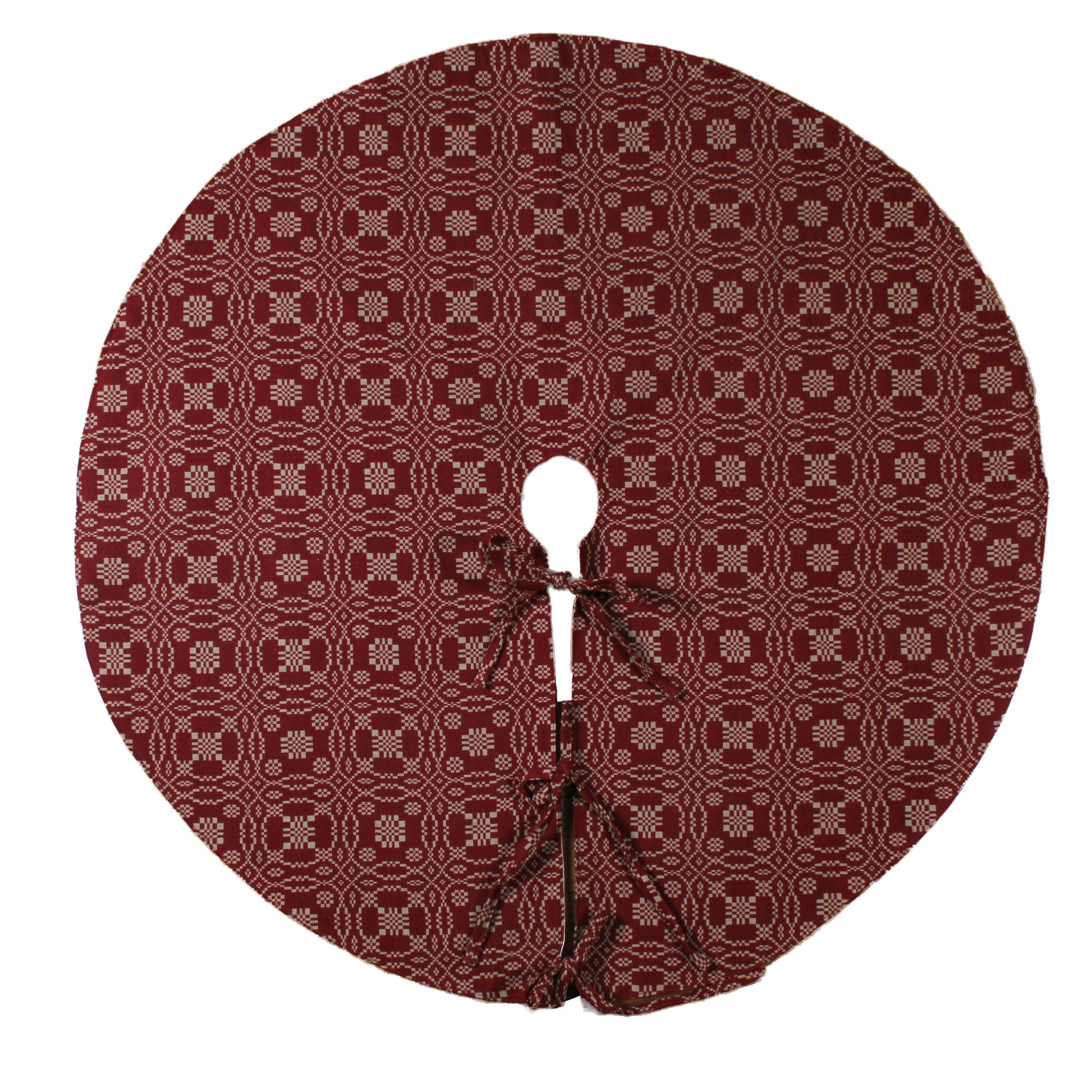 Lover's Knot  Barn Red Tree skirt 36 In - Home Collections by Raghu
