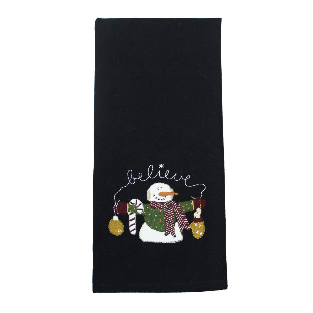 Snowman Believe Black towel  - Home Collections by Raghu