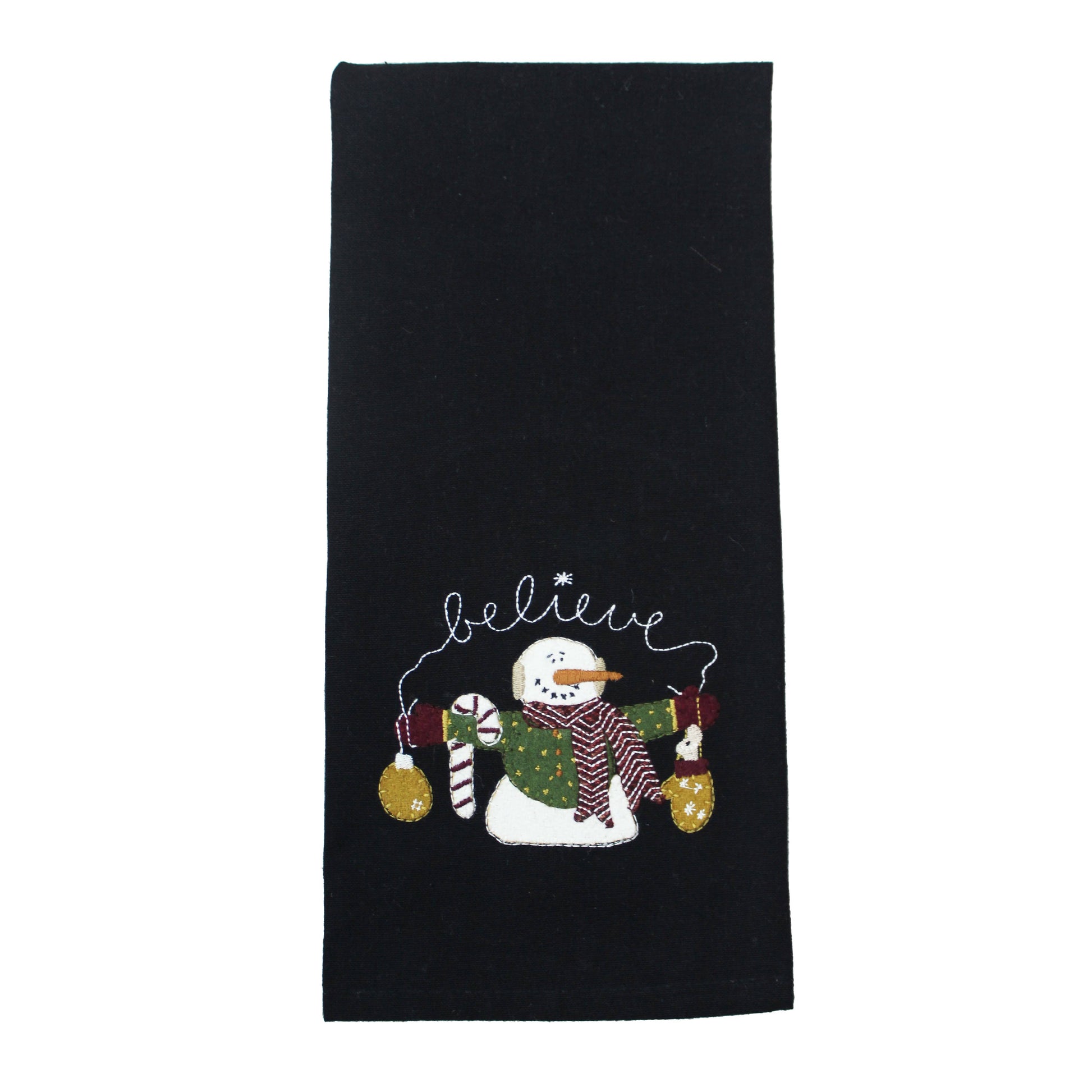 Snowman Believe Black towel  - Home Collections by Raghu