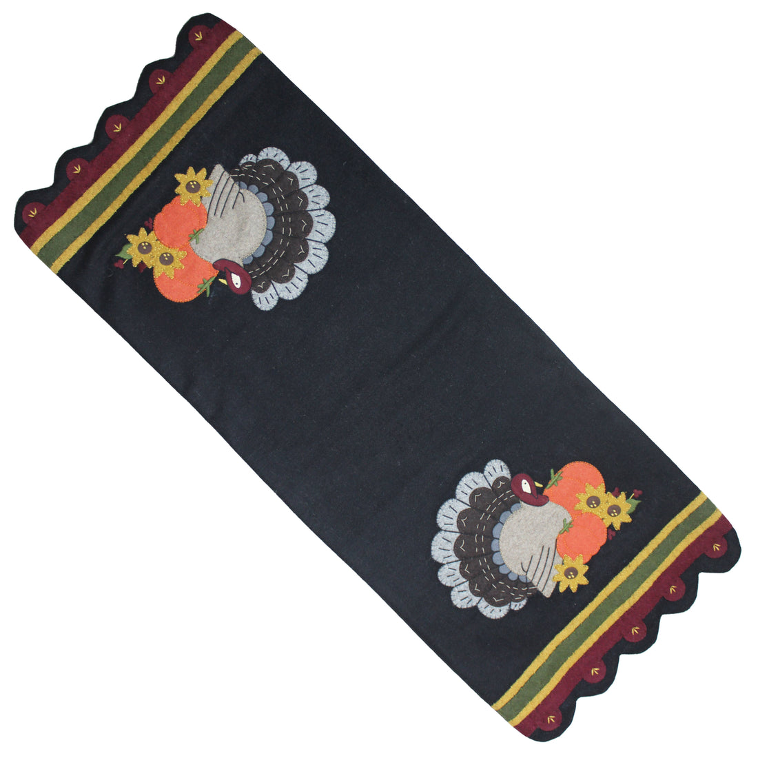 Turkey Time Black Table Runner  - Home Collections by Raghu