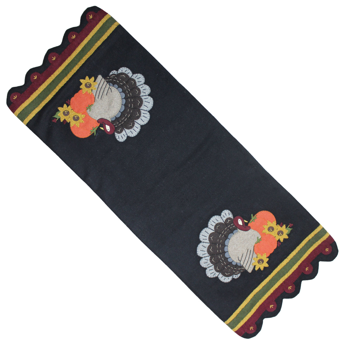 Turkey Time Black Table Runner  - Home Collections by Raghu