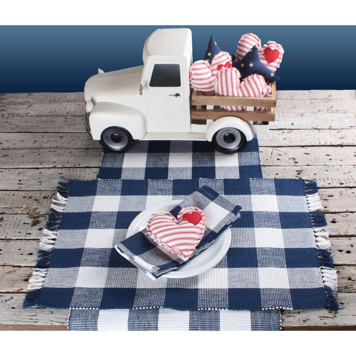 Buffalo Check Navy Blue Placemat - Home Collections by Raghu