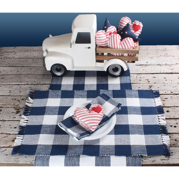Buffalo Check Navy Blue Placemat - Home Collections by Raghu