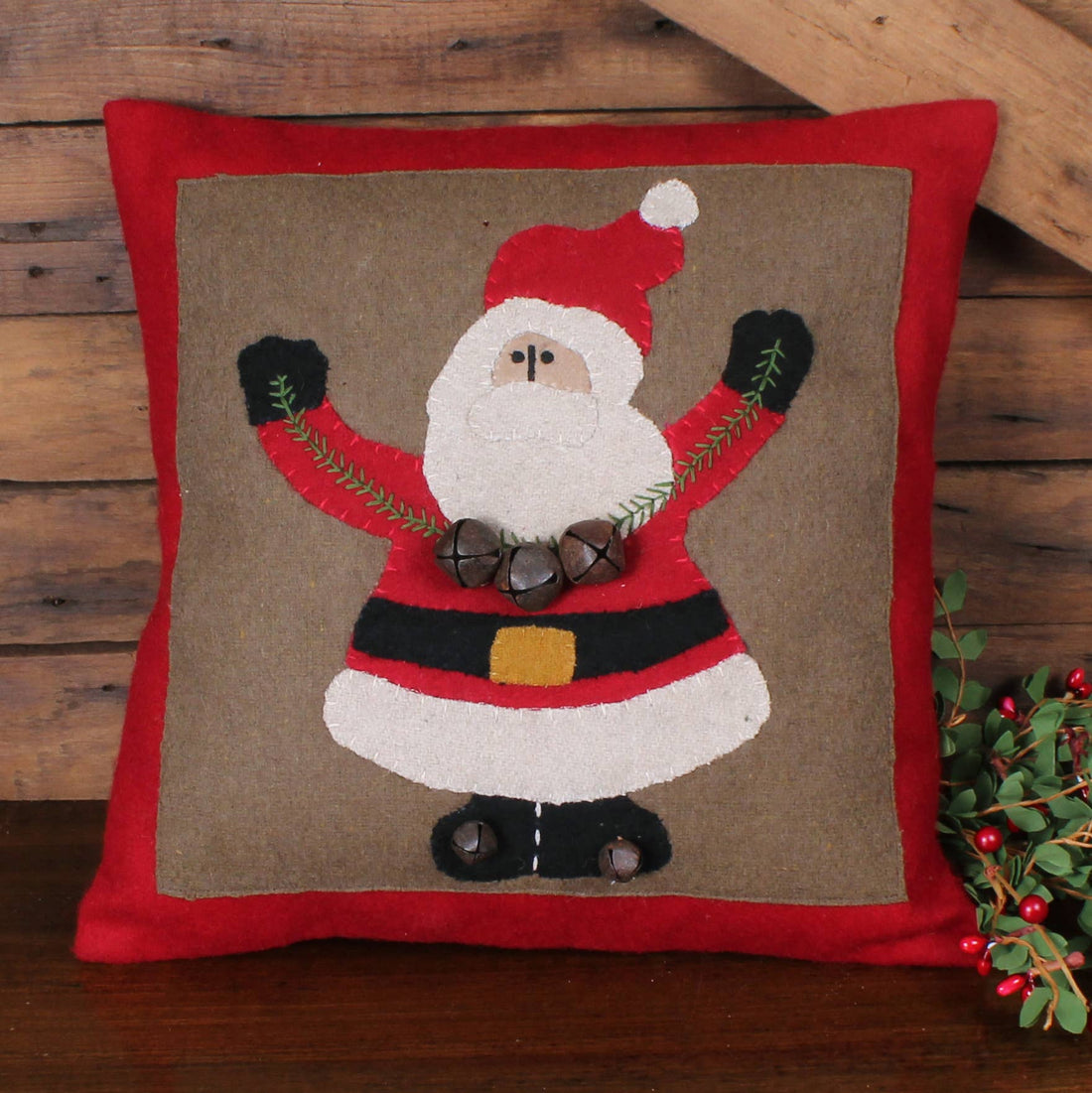 Ol' Saint Nick Wool Pillow 14 In - Home Collections by Raghu