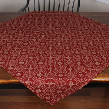 Lover's Knot  Barn Red Table Square 36 In - Home Collections by Raghu