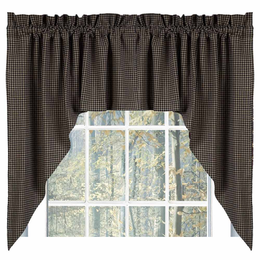 Black Oat Newbury Gingham Swag Lined - Home Collections by Raghu