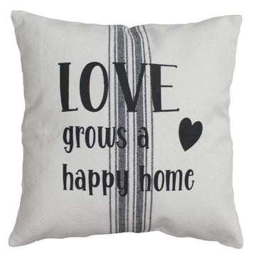 Love Grain Sack 14 Inx14 In Pillow - Home Collections by Raghu