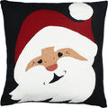 Jolly St Nick Black Pillow  - Home Collections by Raghu