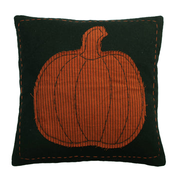 Pumpkin Applique Pillow 14 In - Home Collections by Raghu