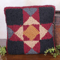 Quilt Square Wool hooked Pillow PL264002 - hcbyraghu