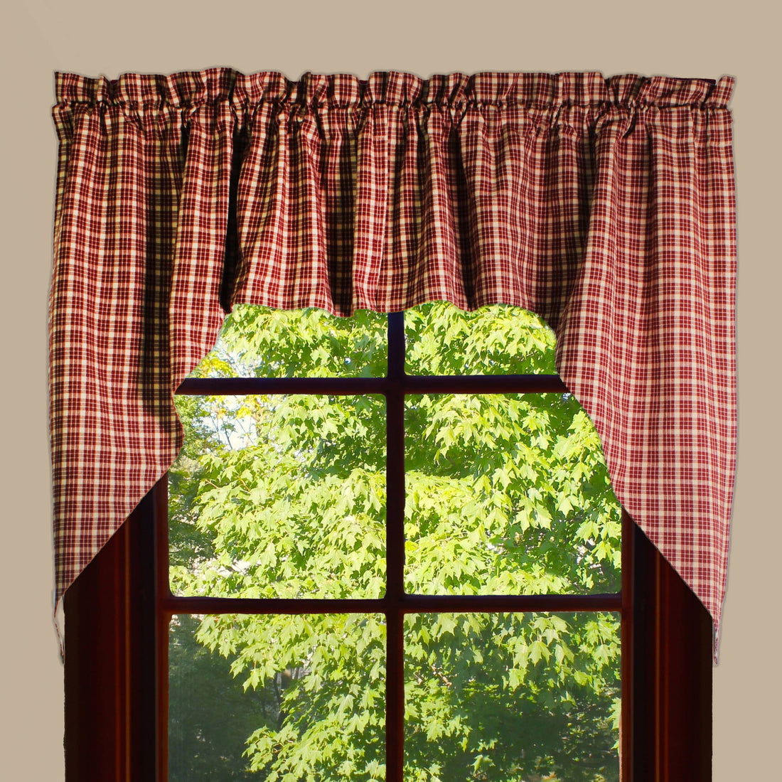 Appleton Barn Red Plaid Swag SW113017- Home Collections by Raghu