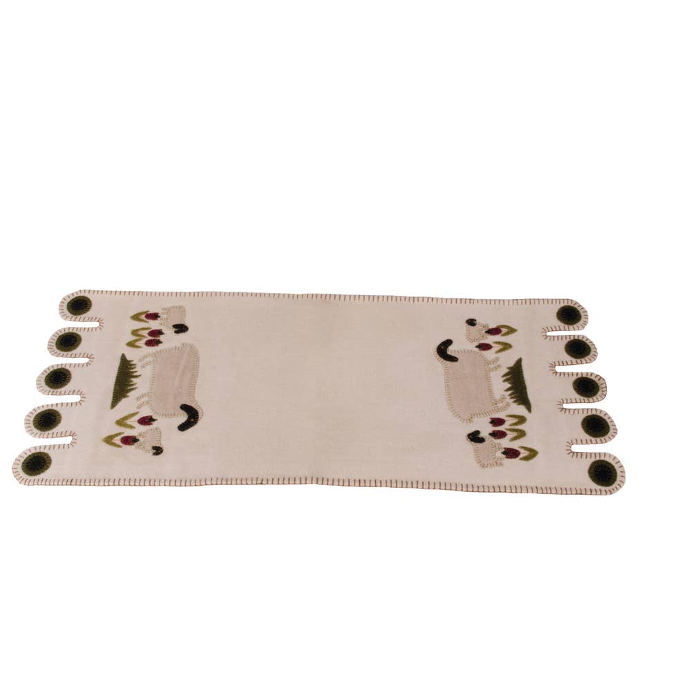 Nutmeg Sheep in the Meadow Table Runner - Home Collections by Raghu