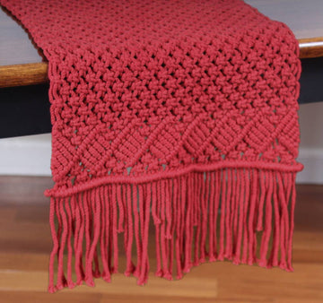 Macrame Red Table runner T4011019