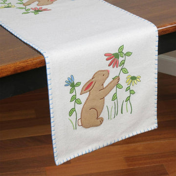 Bunny and Flowers Table Runner TRGD0067