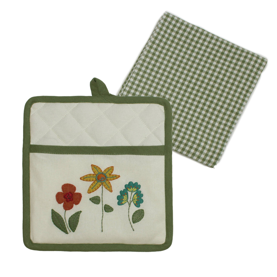 Flowers Pocket Potholder Set - Home Collections by Raghu