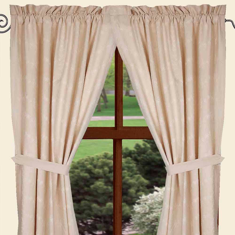 Cream Candlewicking Cream 63" Panels - Lined - Home Collections by Raghu