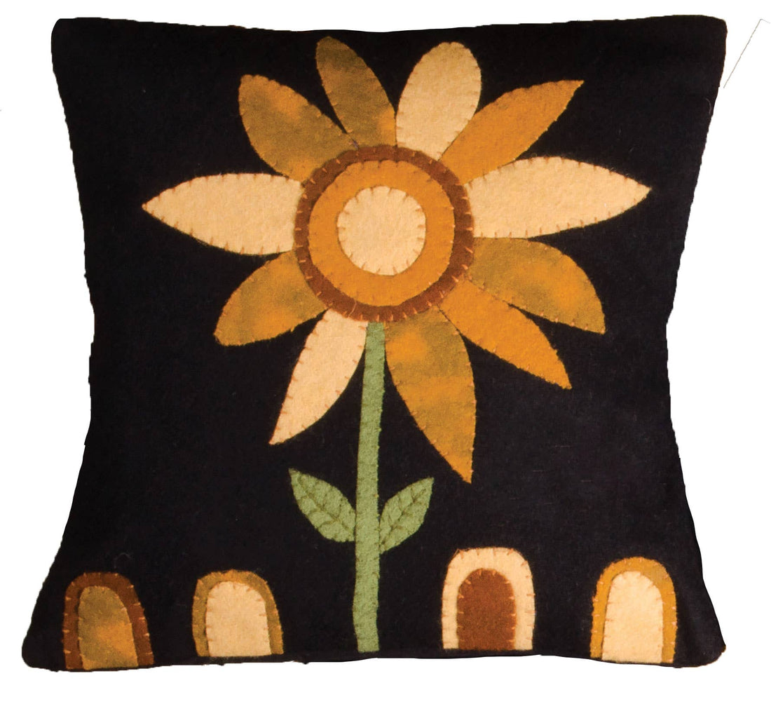 Sunflower Power Pillow Black - Home Collections by Raghu