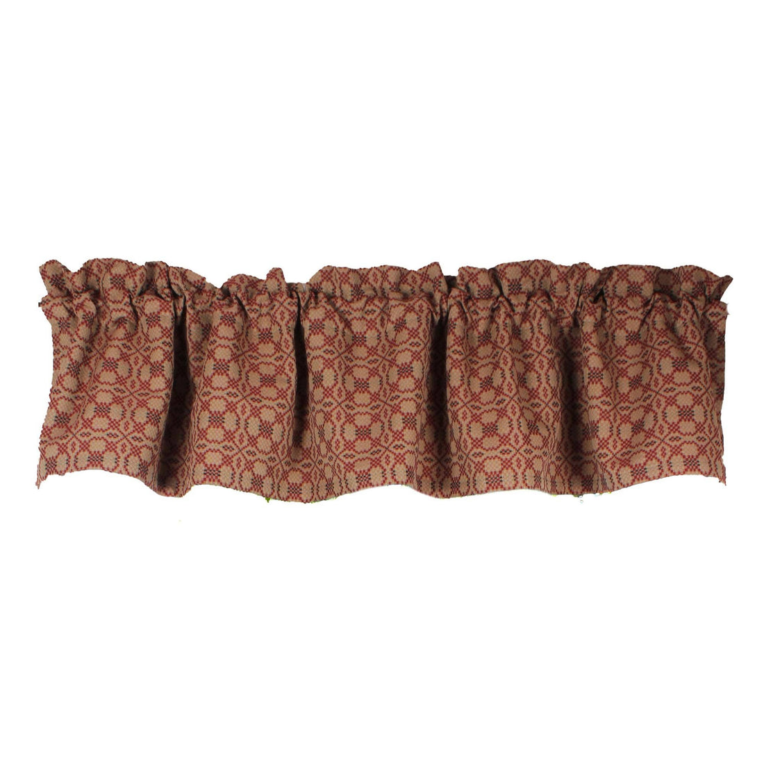 Kendall Jacquard Red Valance - Home Collections by Raghu